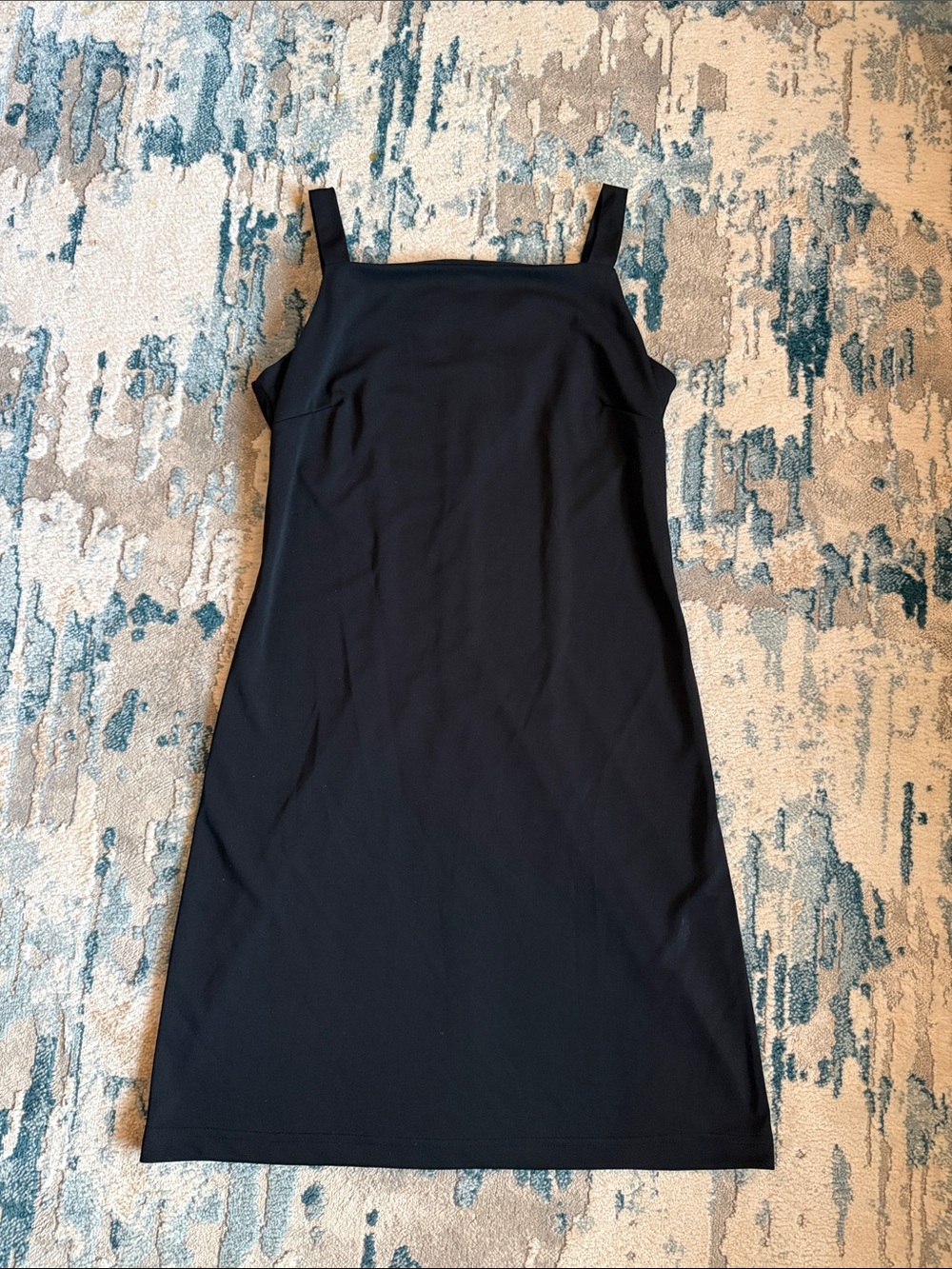 Classic Black Square-Neck Slip Dress